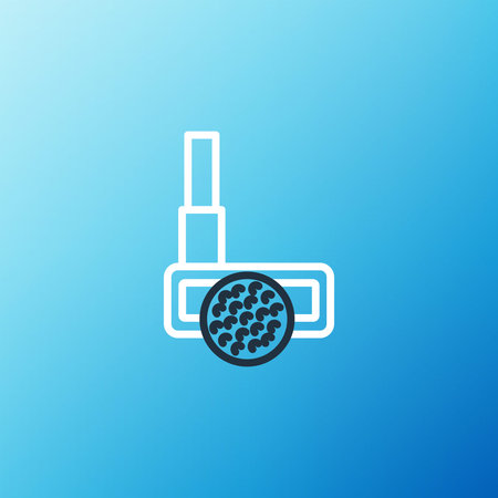 Line Golf club with ball icon isolated on blue background. Colorful outline concept. Vectorのイラスト素材