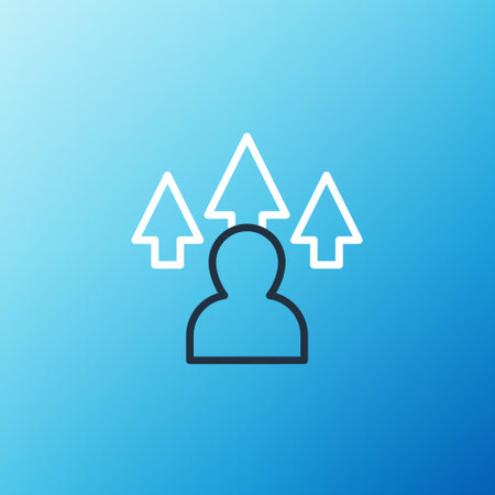 Line Web design and front end development icon isolated on blue background. Colorful outline concept. Vectorのイラスト素材