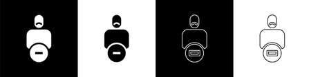 Set Loss of friend icon isolated on black and white background. Vectorのイラスト素材