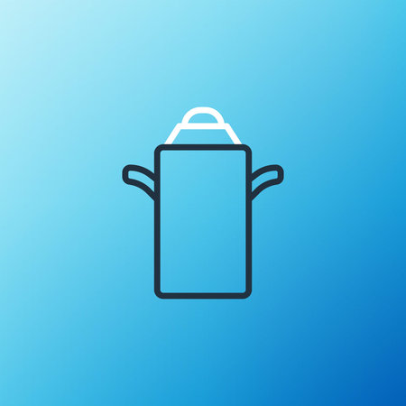 Line Can container for milk icon isolated on blue background. Colorful outline concept. Vectorのイラスト素材