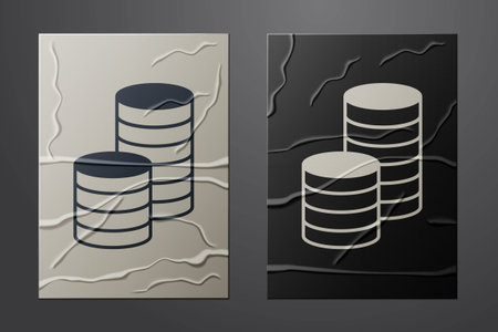 White Gold coin money icon isolated on crumpled paper background. Banking currency sign. Cash...