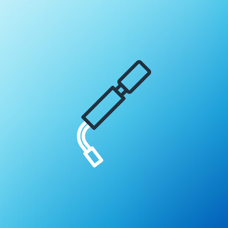 Line Bicycle air pump icon isolated on blue background. Colorful outline concept. Vector