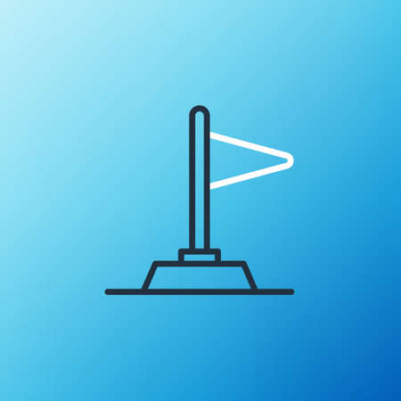 Line Flag icon isolated on blue background. Victory, winning and conquer adversity concept. Colorful outline concept. Vectorのイラスト素材