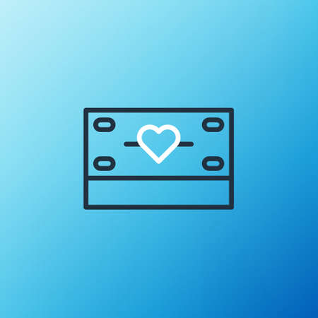 Line Donation and charity icon isolated on blue background. Donate money and charity concept. Colorful outline concept. Vectorのイラスト素材