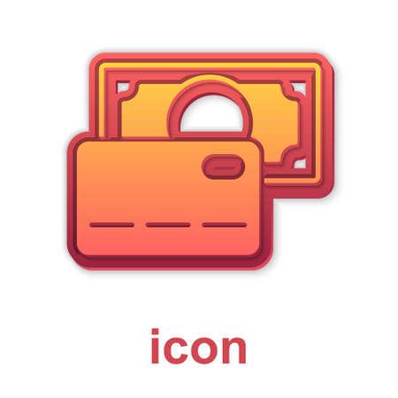 Gold Credit card icon isolated on white background. Online payment. Cash withdrawal. Financial operations. Shopping sign. Vectorのイラスト素材