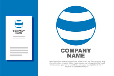 Blue Planet icon isolated on white background. Logo design template element. Vectorのイラスト素材