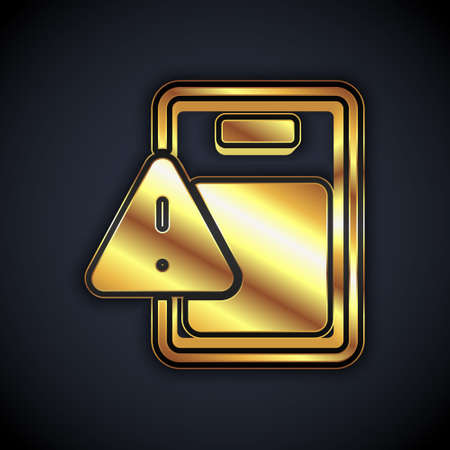 Gold Global economic crisis icon isolated on black background. World finance crisis. Vectorのイラスト素材