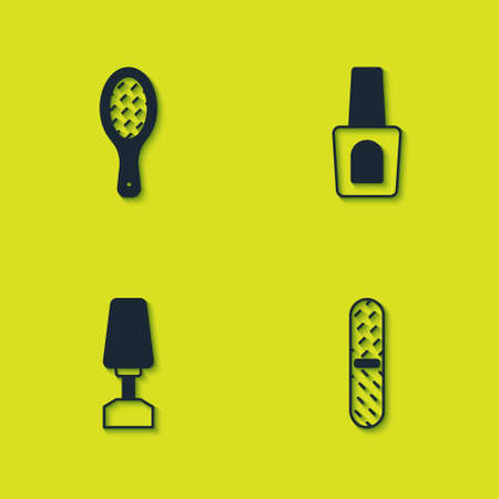 Set Nail file, , Milling cutter for manicure and Bottle of nail polish icon. Vectorのイラスト素材