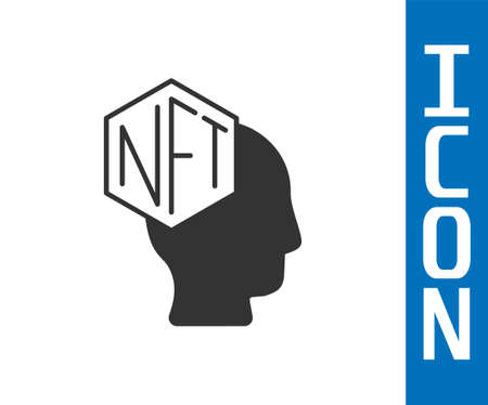 Grey NFT Digital crypto art icon isolated on white background. Non fungible token. Vectorのイラスト素材