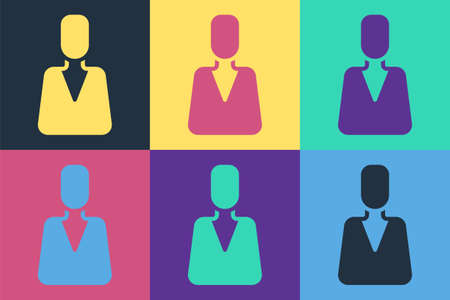 Pop art Employee icon isolated on color background. Head hunting. Business target or Employment. Human resource and recruitment for business. Vectorのイラスト素材
