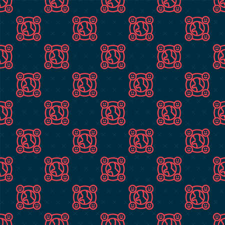 Red line International community icon isolated seamless pattern on black background. Worldwide community. Cross cultural communication. Making friends worldwide. Vectorのイラスト素材