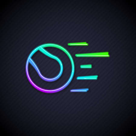 Glowing neon line Pet toys ball icon isolated on black background. Vectorのイラスト素材
