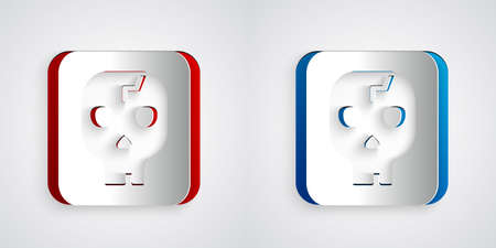 Paper cut Archeology icon isolated on grey background. Paper art style. Vectorのイラスト素材