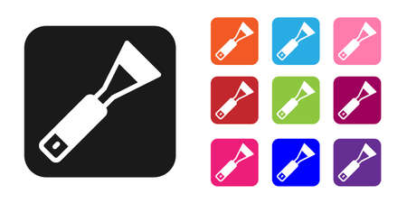 Black Paint brush icon isolated on white background. For the artist or for archaeologists and cleaning during excavations. Set icons colorful. Vectorのイラスト素材