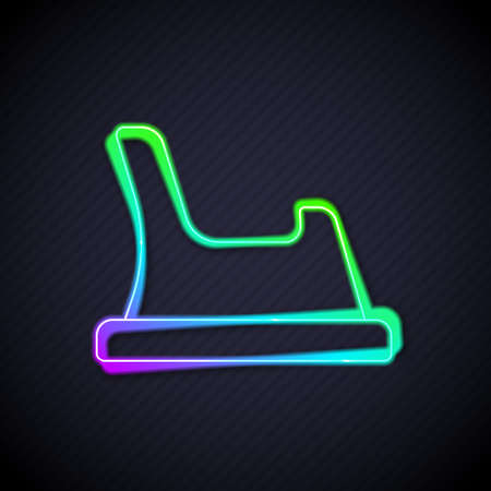 Glowing neon line Baby potty icon isolated on black background. Chamber pot. Vectorのイラスト素材