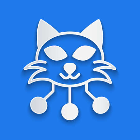 Paper cut NFT Digital crypto art icon isolated on blue background. Non fungible token. Paper art style. Vectorのイラスト素材