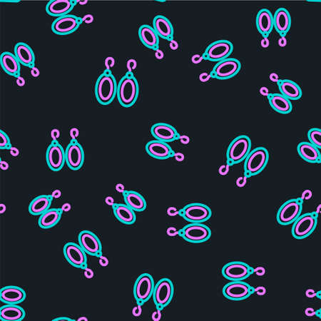 Line Earrings icon isolated seamless pattern on black background. Jewelry accessories. Vectorのイラスト素材
