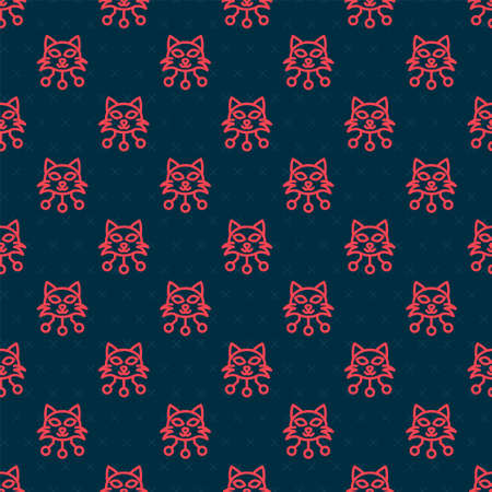 Red line NFT Digital crypto art icon isolated seamless pattern on black background. Non fungible token. Vectorのイラスト素材