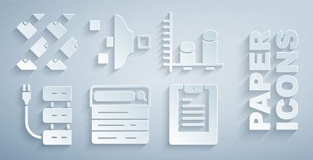 Set Search engine, Data analysis, Server, Server, report, Filter setting and stream icon. Vectorのイラスト素材