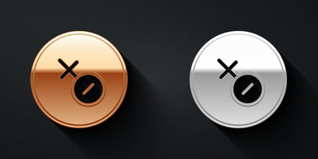 Gold and silver Venus symbol icon isolated on black background. Astrology, numerology, horoscope,...