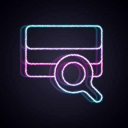Glowing neon line Agricultural soil test and results icon isolated on black background. Digital soil analysis. Vectorのイラスト素材
