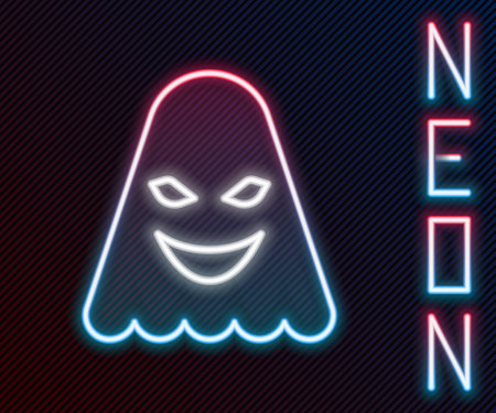 Glowing neon line Ghost icon isolated on black background. Colorful outline concept. Vectorのイラスト素材