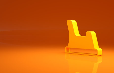 Yellow Baby potty icon isolated on orange background. Chamber pot. Minimalism concept. 3d illustration 3D renderの写真素材