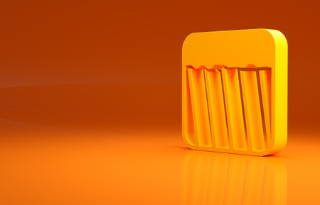 Yellow Ground icon isolated on orange background. Minimalism concept. 3d illustration 3D renderの写真素材