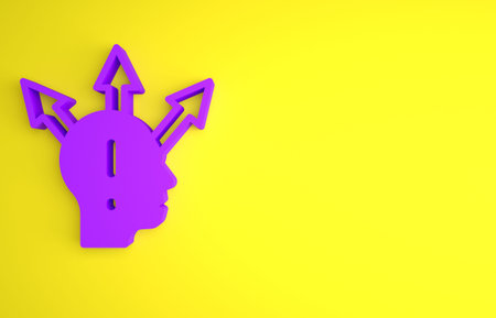 Purple Project team base icon isolated on yellow background. Business analysis and planning,...