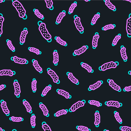 Line Washcloth icon isolated seamless pattern on black background. Bath house sauna washcloth sign. Item for pleasure and relaxing. Vectorのイラスト素材