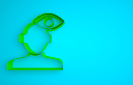 Green Solution to the problem in psychology icon isolated on blue background. Therapy for mental...