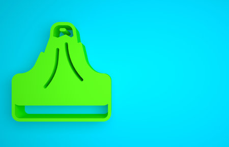 Green Volcano icon isolated on blue background. Minimalism concept. 3D render illustrationの写真素材