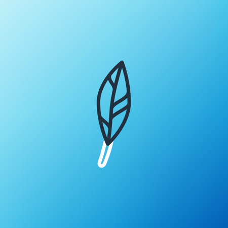 Line Magic feather icon isolated on blue background. Colorful outline concept. Vectorのイラスト素材