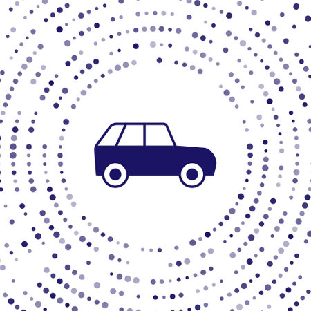Blue Car icon isolated on white background. Abstract circle random dots. Vectorのイラスト素材
