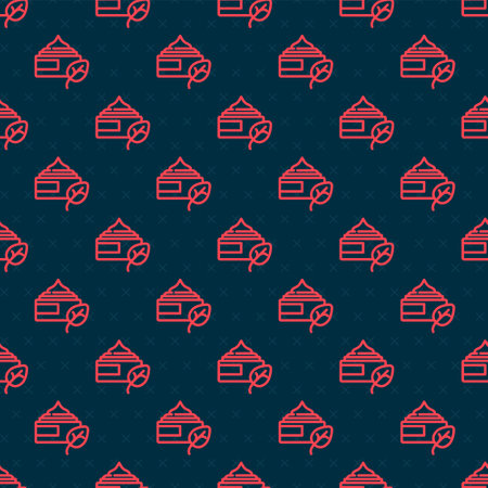 Red line Organic cosmetic icon isolated Red line background. Body care products. Vectorのイラスト素材