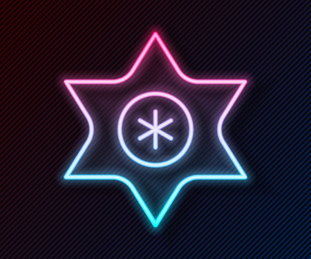 Glowing neon line Falling star icon isolated on black background. Meteoroid, meteorite, comet, asteroid, star icon. Vectorのイラスト素材