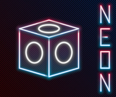 Glowing neon line Billiard chalk icon isolated on black background. Chalk block for billiard cue. Colorful outline concept. Vectorのイラスト素材