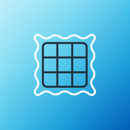Line Checkered napkin icon isolated on blue background. Colorful outline concept. Vectorのイラスト素材