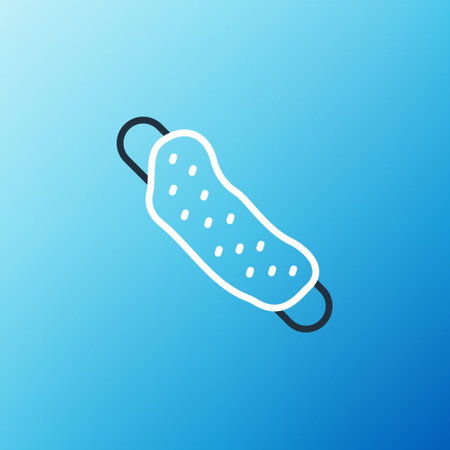 Line Washcloth icon isolated on blue background. Bath house sauna washcloth sign. Item for pleasure and relaxing. Colorful outline concept. Vectorのイラスト素材