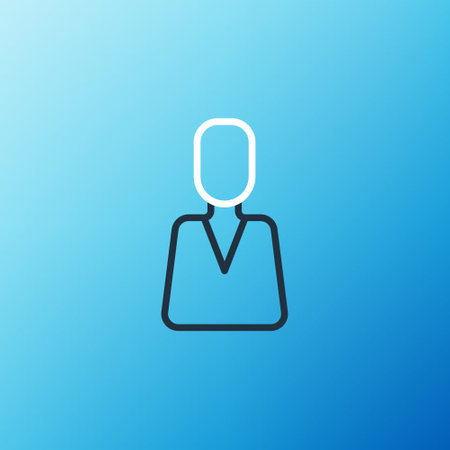 Line Employee icon isolated on blue background. Head hunting. Business target or Employment. Human resource and recruitment for business. Colorful outline concept. Vectorのイラスト素材