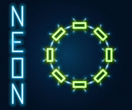 Glowing neon line Crown of thorns of Jesus Christ icon isolated on black background. Religion, bible, christianity concept. Colorful outline concept. Vectorのイラスト素材