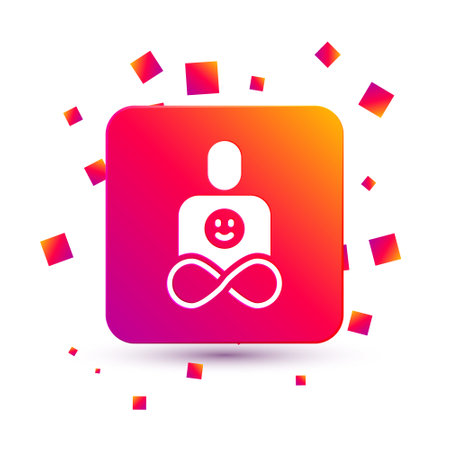 White Friends forever icon isolated on white background. Everlasting friendship concept. Square color button. Vectorのイラスト素材