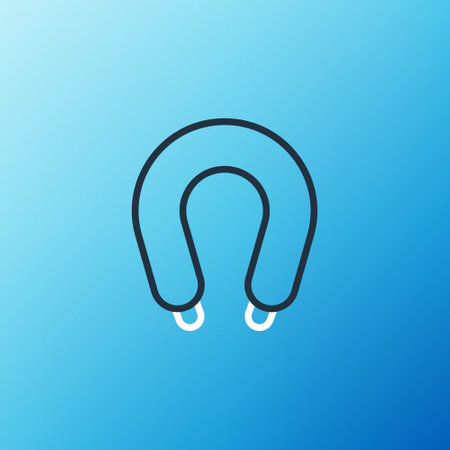 Line Sausage icon isolated on blue background. Grilled sausage and aroma sign. Colorful outline concept. Vectorのイラスト素材