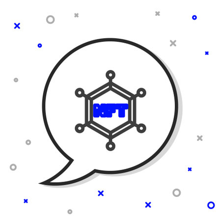 Line NFT blockchain technology icon isolated on white background. Non fungible token. Digital crypto art concept. Colorful outline concept. Vectorのイラスト素材