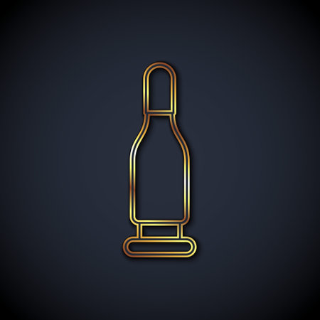 Gold line Bullet icon isolated on black background. Vectorのイラスト素材