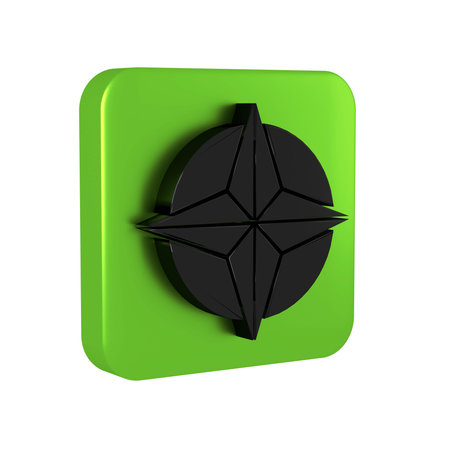 Black Wind rose icon isolated on transparent background. Compass icon for travel. Navigation design....