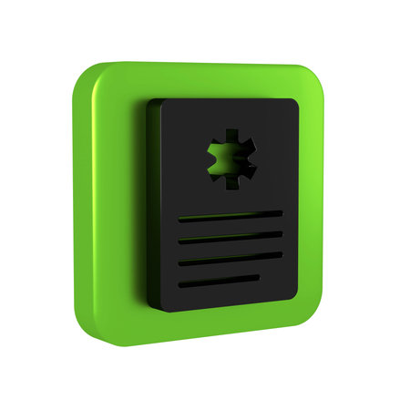 Black Medical clipboard with clinical record icon isolated on transparent background. Prescription,...