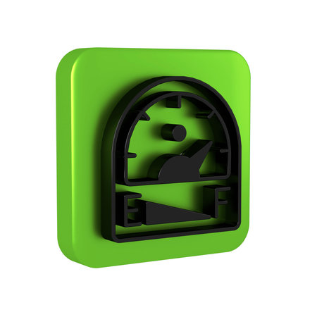 Black Motor gas gauge icon isolated on transparent background. Empty fuel meter. Full tank...
