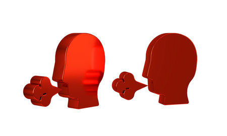 Red Man coughing icon isolated on transparent background. Viral infection, influenza, flu, cold...