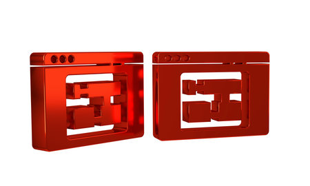 Red House plan icon isolated on transparent background. .